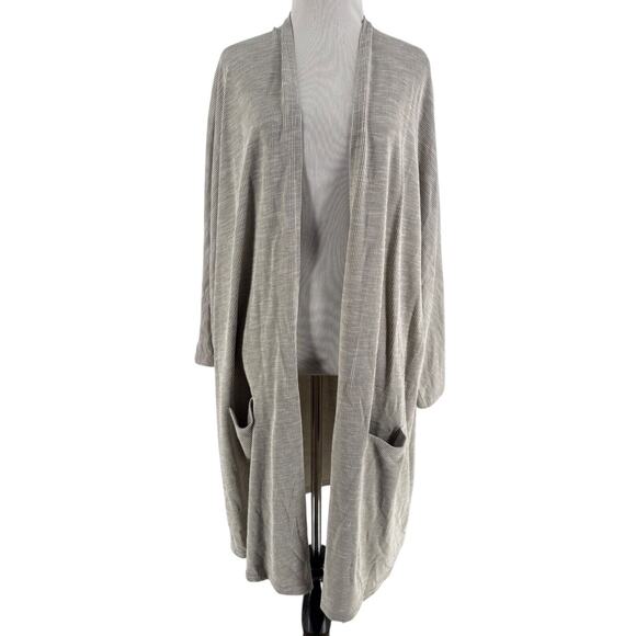 Donni Anthropologie Women's Gray Ribbed Cardigan Sweater One Size Plus NEW - Picture 1 of 5